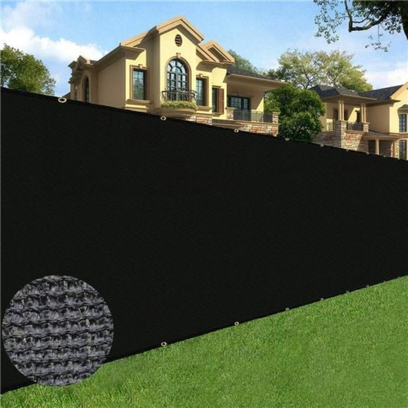 6 feet x 50 feet Privacy Screen Fence Heavy Duty Fencing Mesh Shade (Black) - Picture 1 of 6
